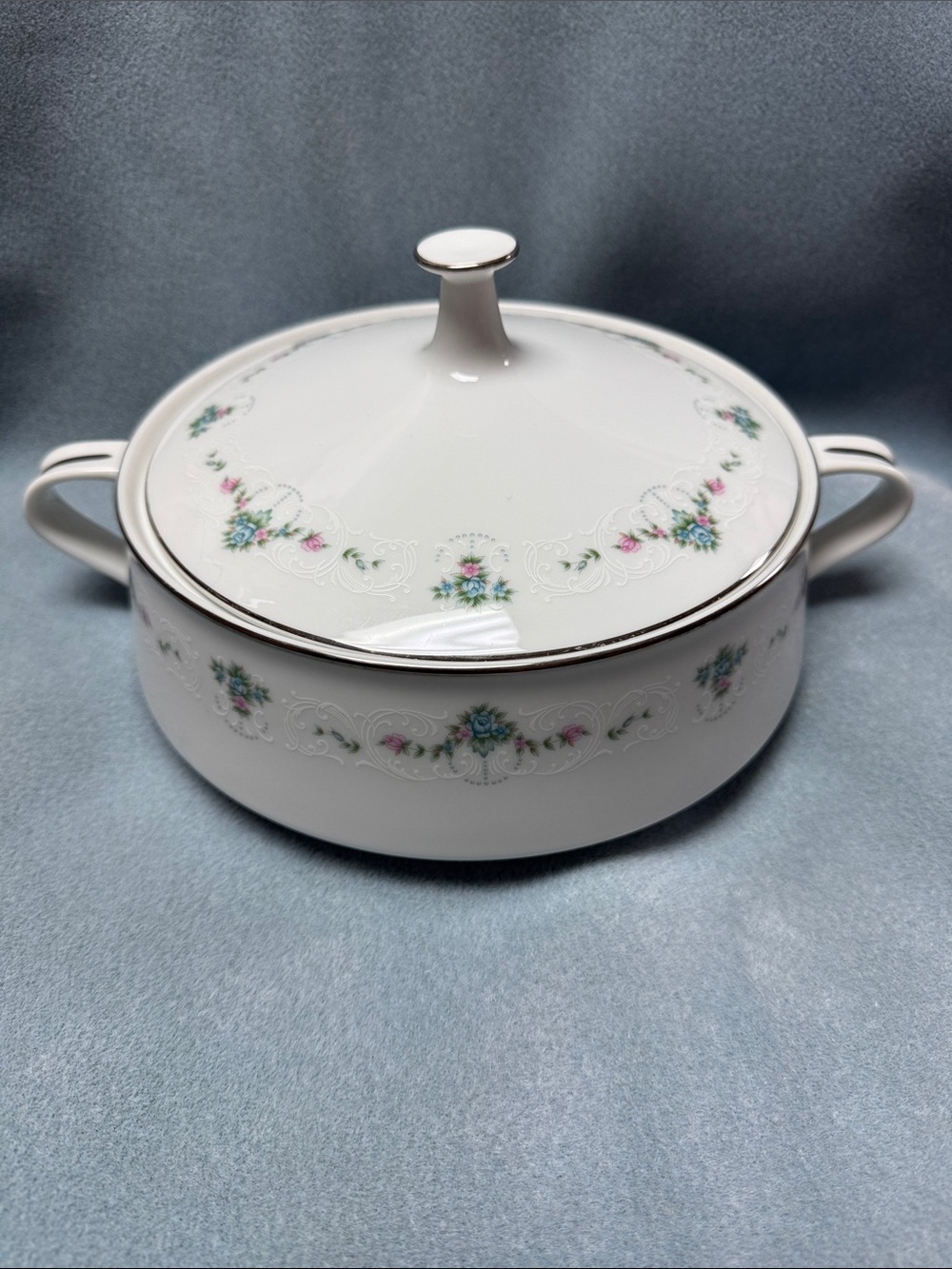 Noritake 1950’s Royal Roman Covered Casserole with Floral Trim